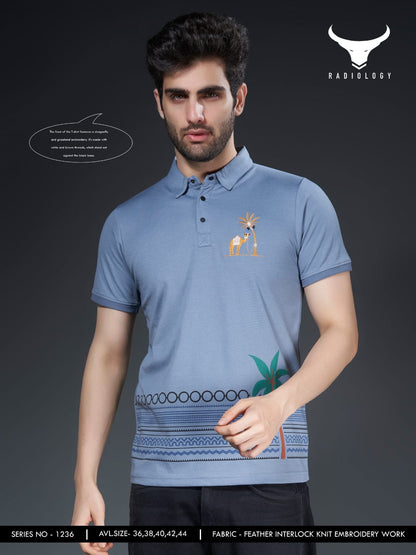 Series No 1236 Radiology Feather Knit Mens Tshirts Supplier