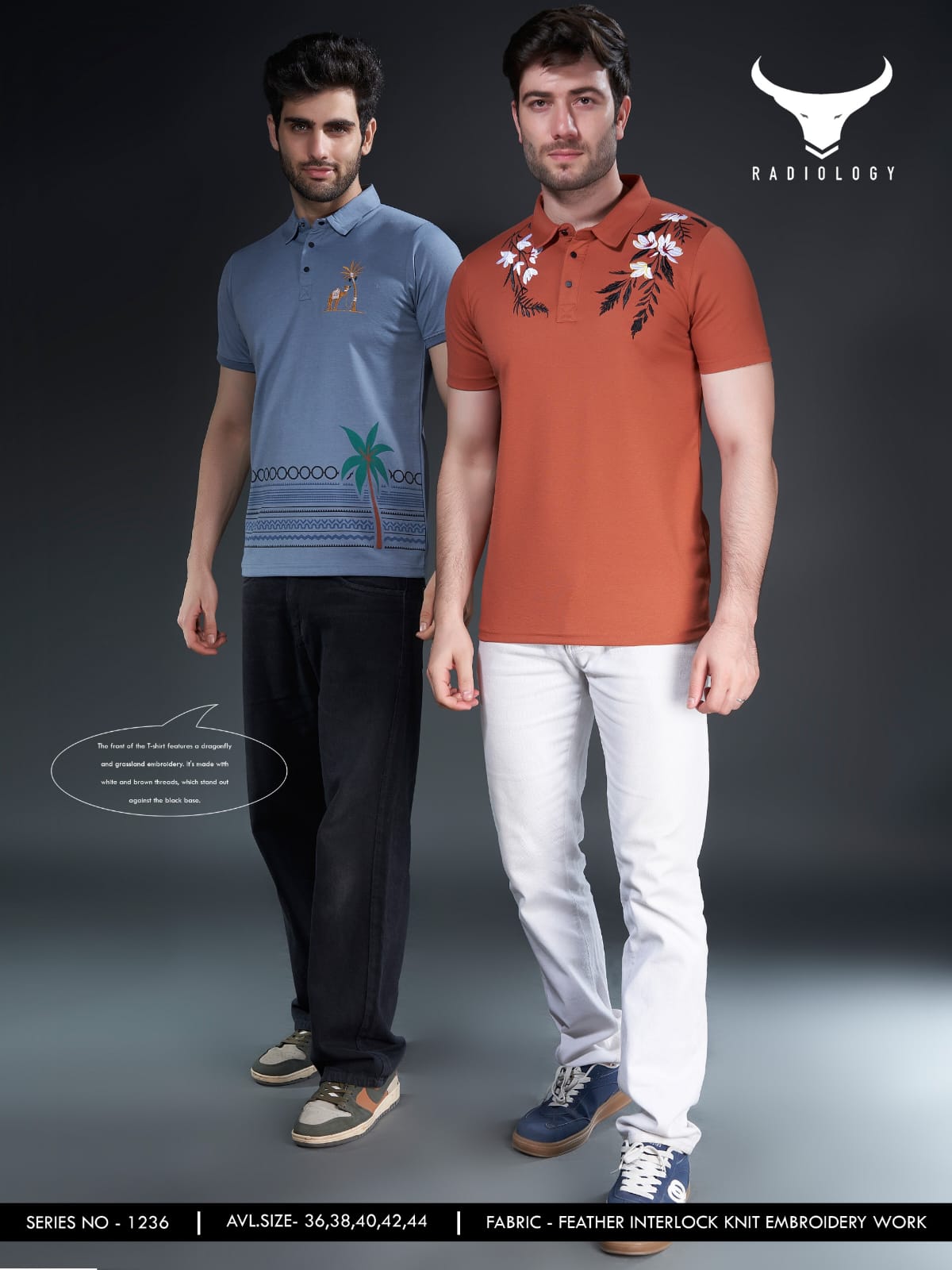 Series No 1236 Radiology Feather Knit Mens Tshirts Supplier