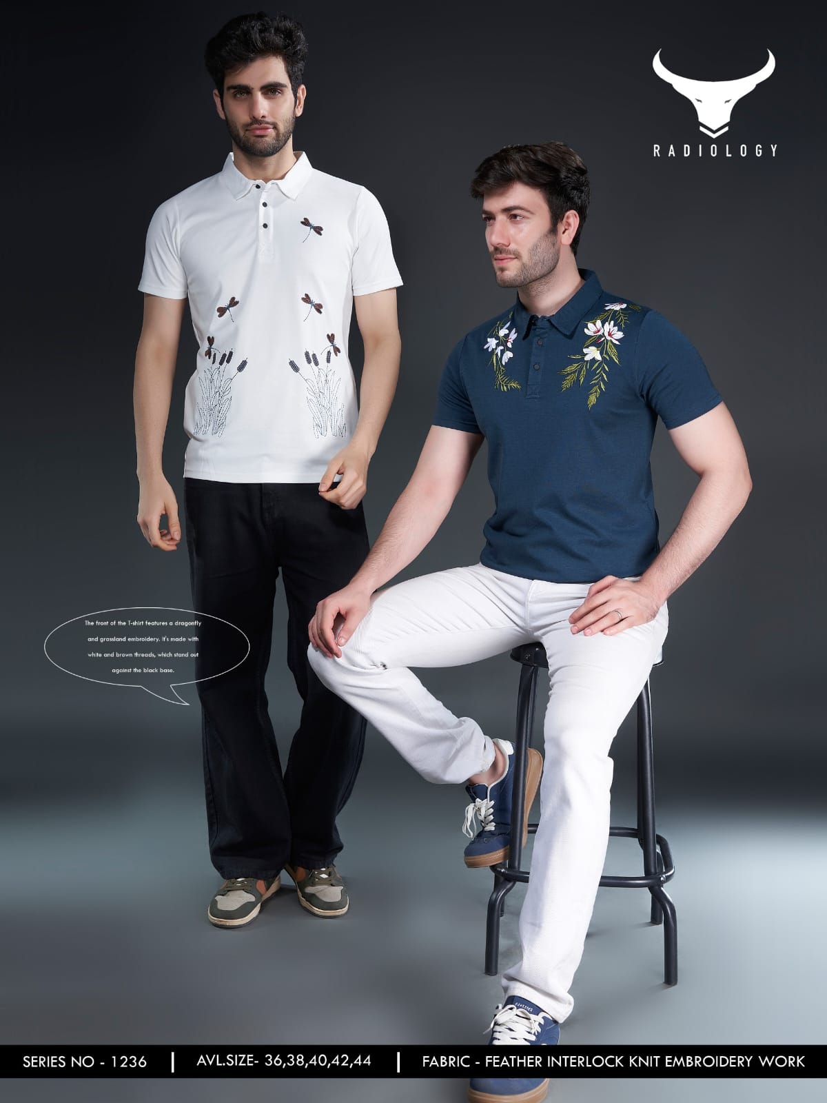Series No 1236 Radiology Feather Knit Mens Tshirts Supplier