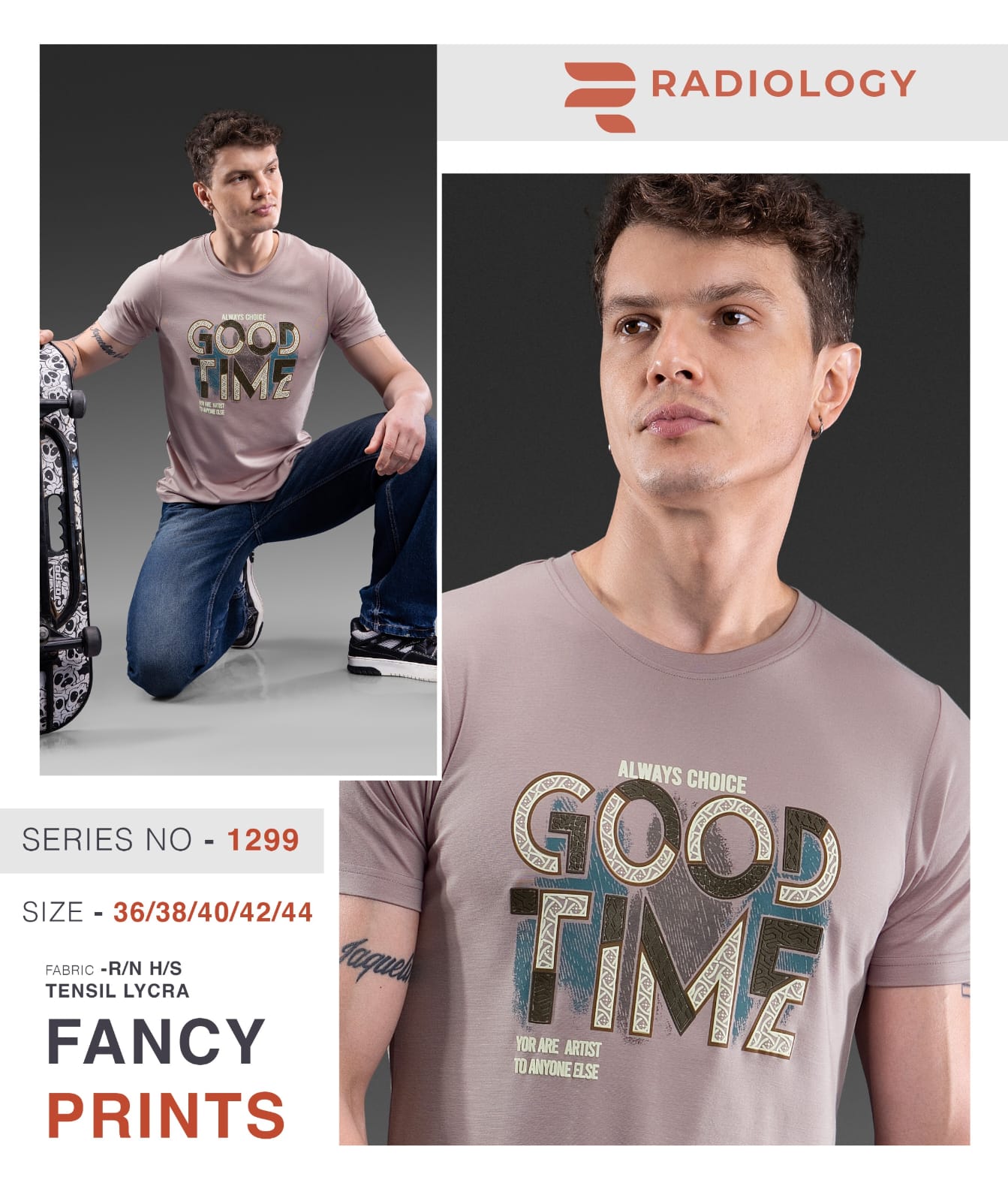 Series No 1299 Radiology Tencil Lycra Mens Tshirts Wholesale Price