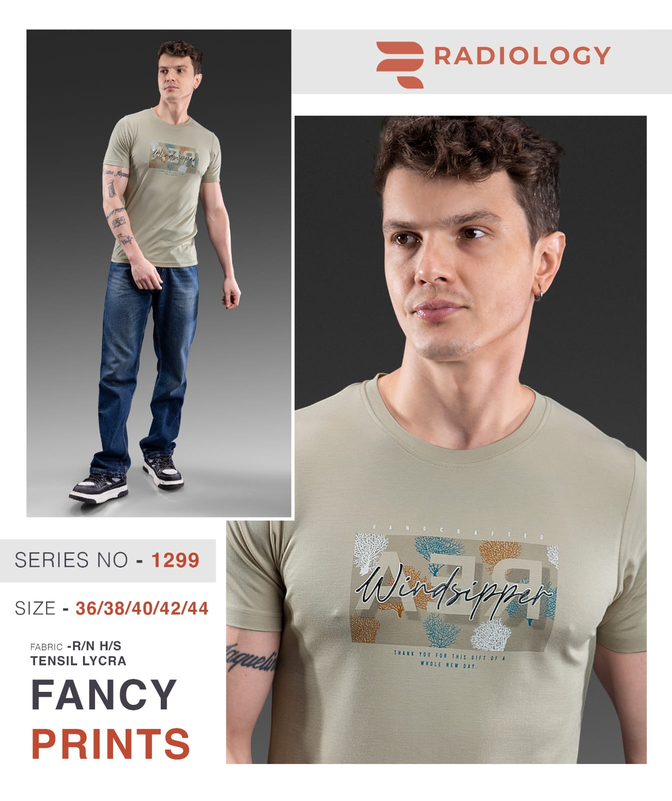 Series No 1299 Radiology Tencil Lycra Mens Tshirts Wholesale Price