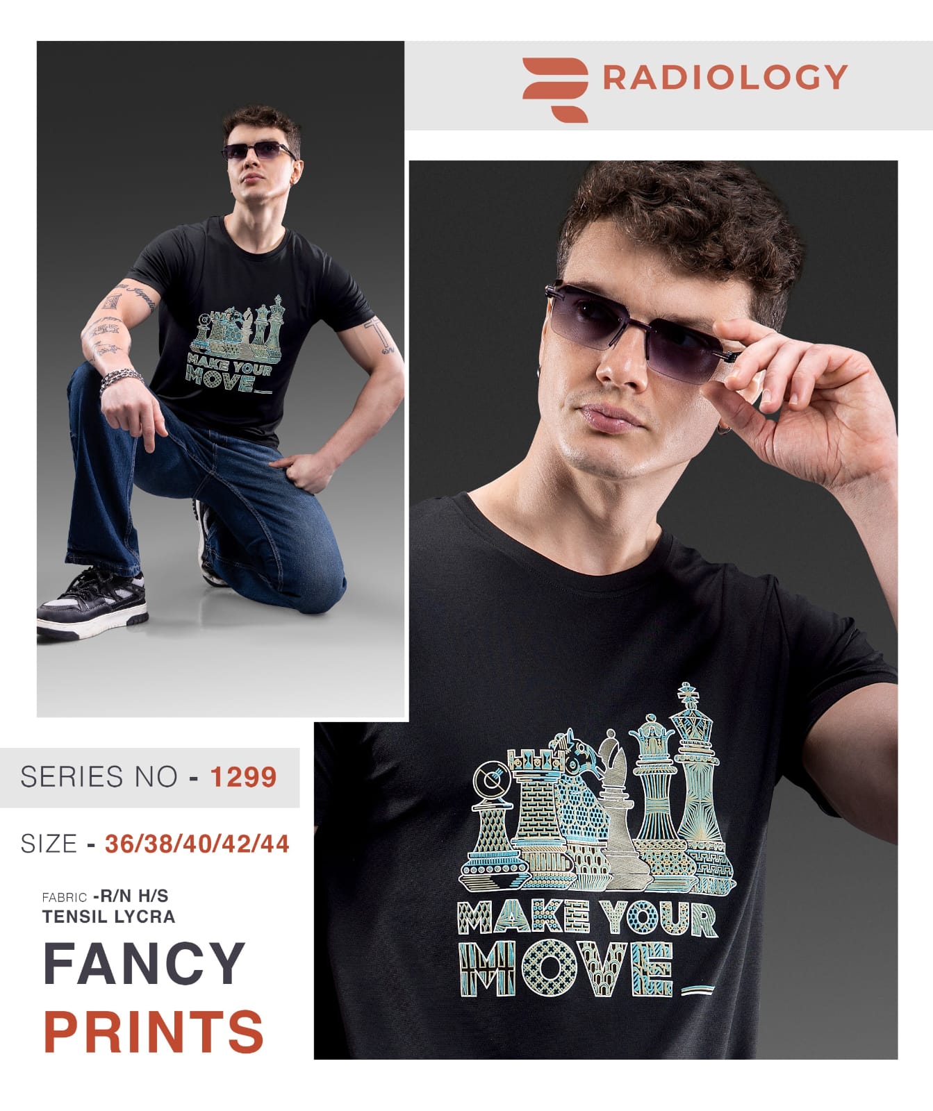 Series No 1299 Radiology Tencil Lycra Mens Tshirts Wholesale Price
