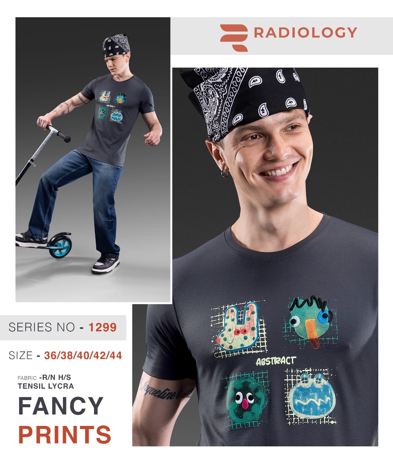 Series No 1299 Radiology Tencil Lycra Mens Tshirts Wholesale Price