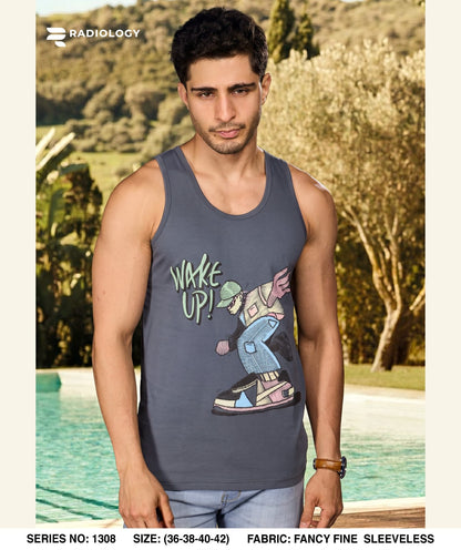 Series No 1308 Radiology Cotton Biowashed Mens Sando Wholesaler