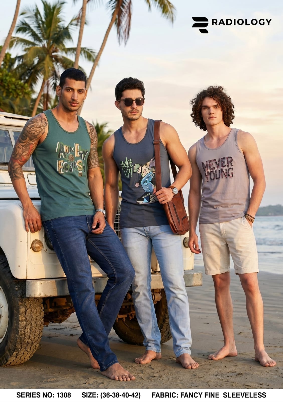 Series No 1308 Radiology Cotton Biowashed Mens Sando Wholesaler