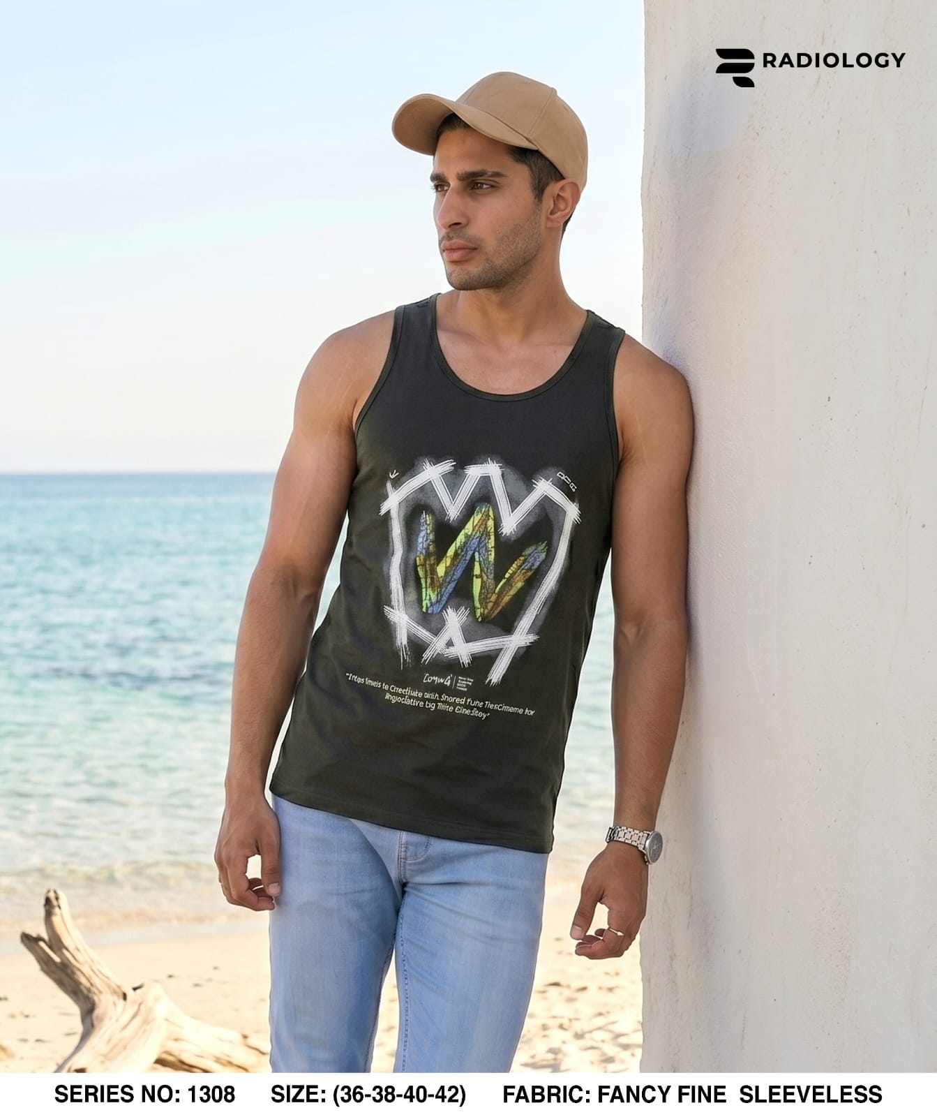 Series No 1308 Radiology Cotton Biowashed Mens Sando Wholesaler