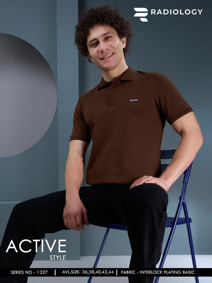 Series No 1327 Double Patti Radiology Knit Mens Tshirts Supplier Ahmedabad