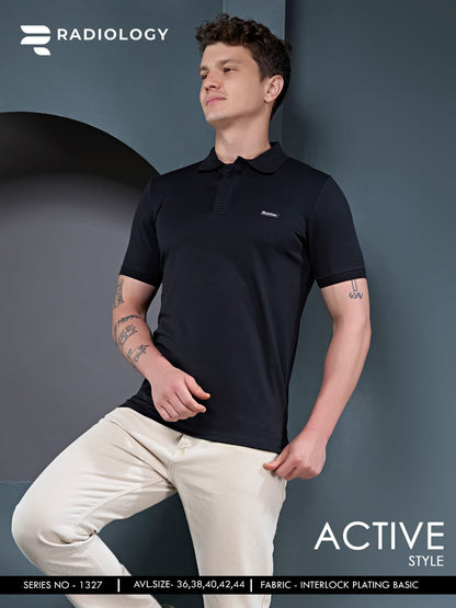 Series No 1327 Double Patti Radiology Knit Mens Tshirts Supplier Ahmedabad