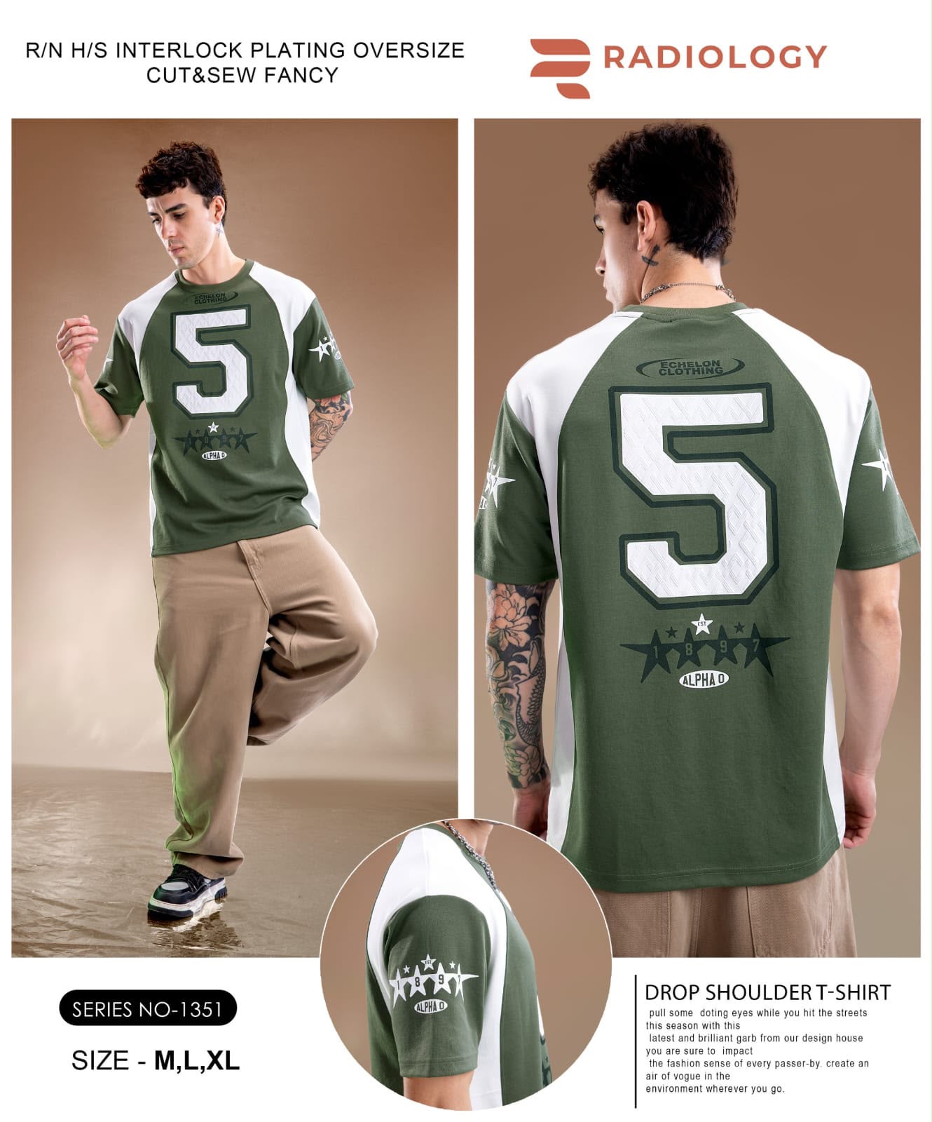 Series No 1351 Oversize Radiology Interlock Mens Tshirts Exporter