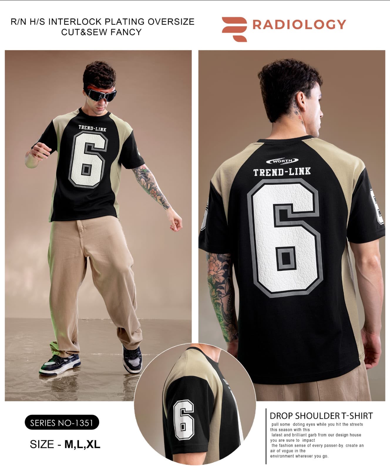 Series No 1351 Oversize Radiology Interlock Mens Tshirts Exporter