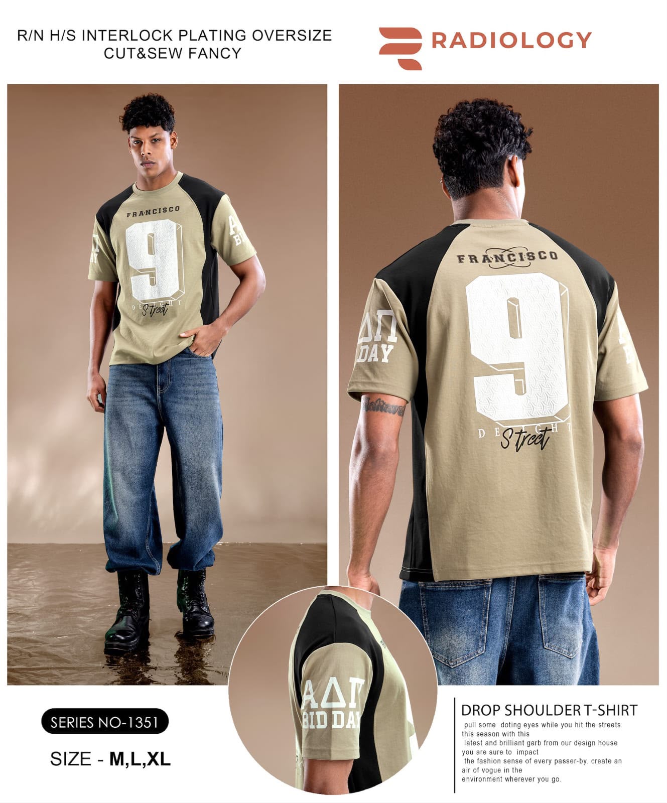 Series No 1351 Oversize Radiology Interlock Mens Tshirts Exporter