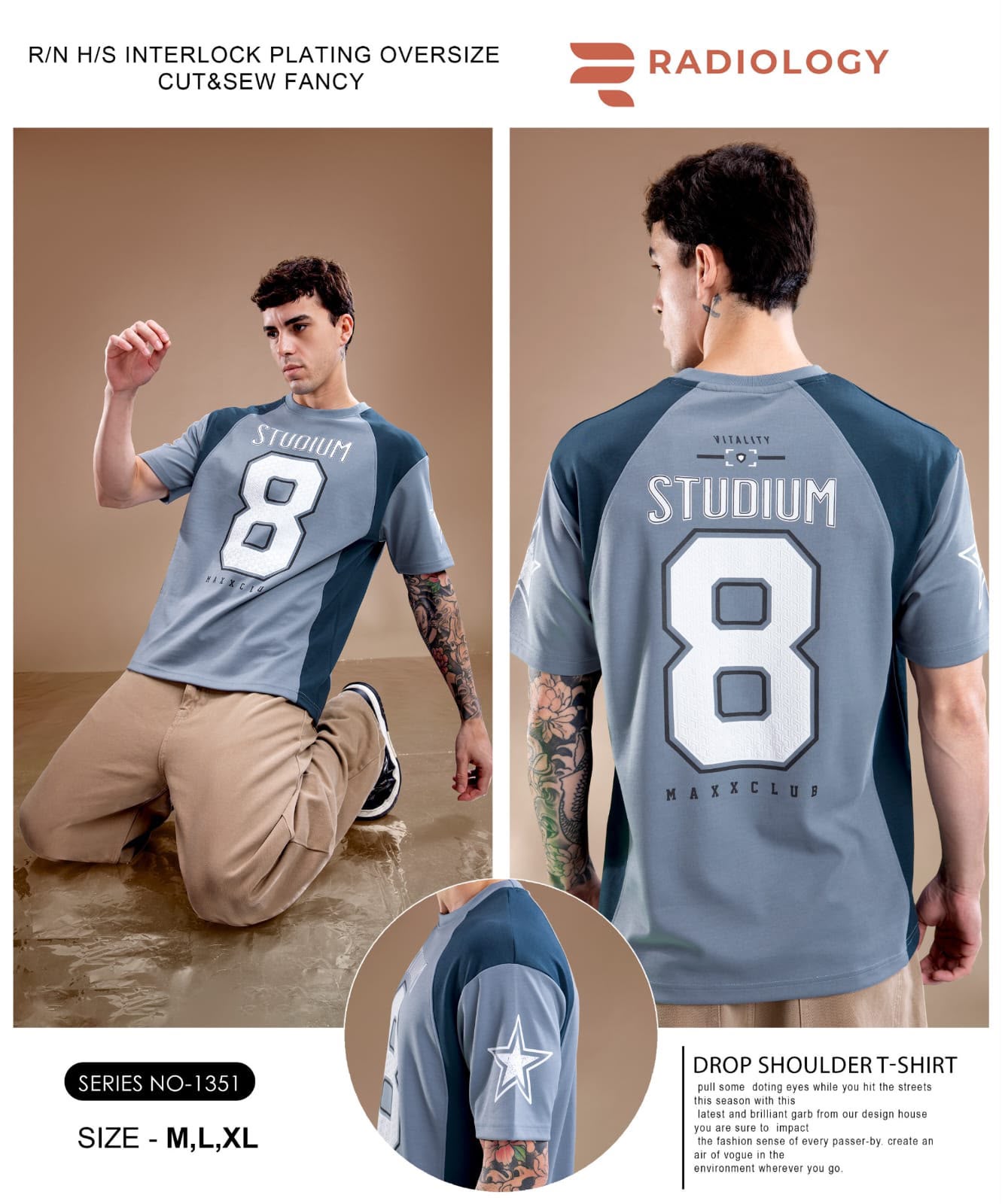 Series No 1351 Oversize Radiology Interlock Mens Tshirts Exporter