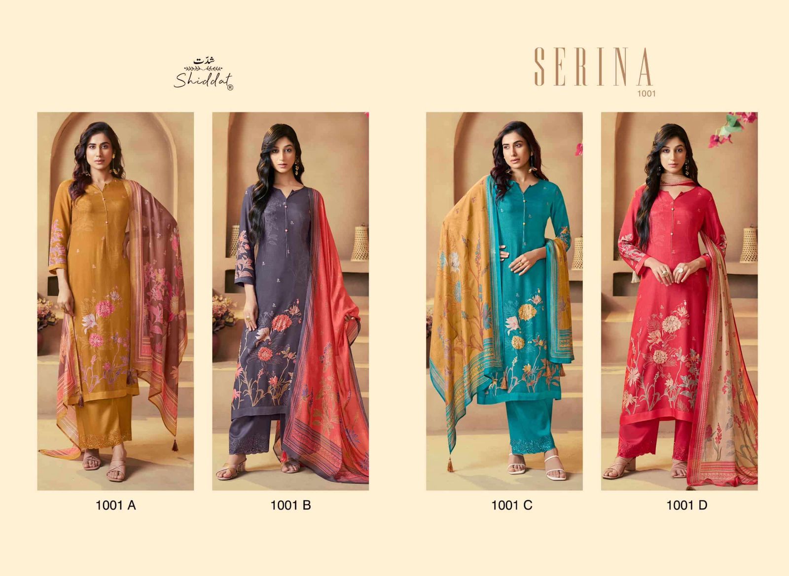 Serina 1001 Shiddat Muslin Pant Style Suits Supplier India