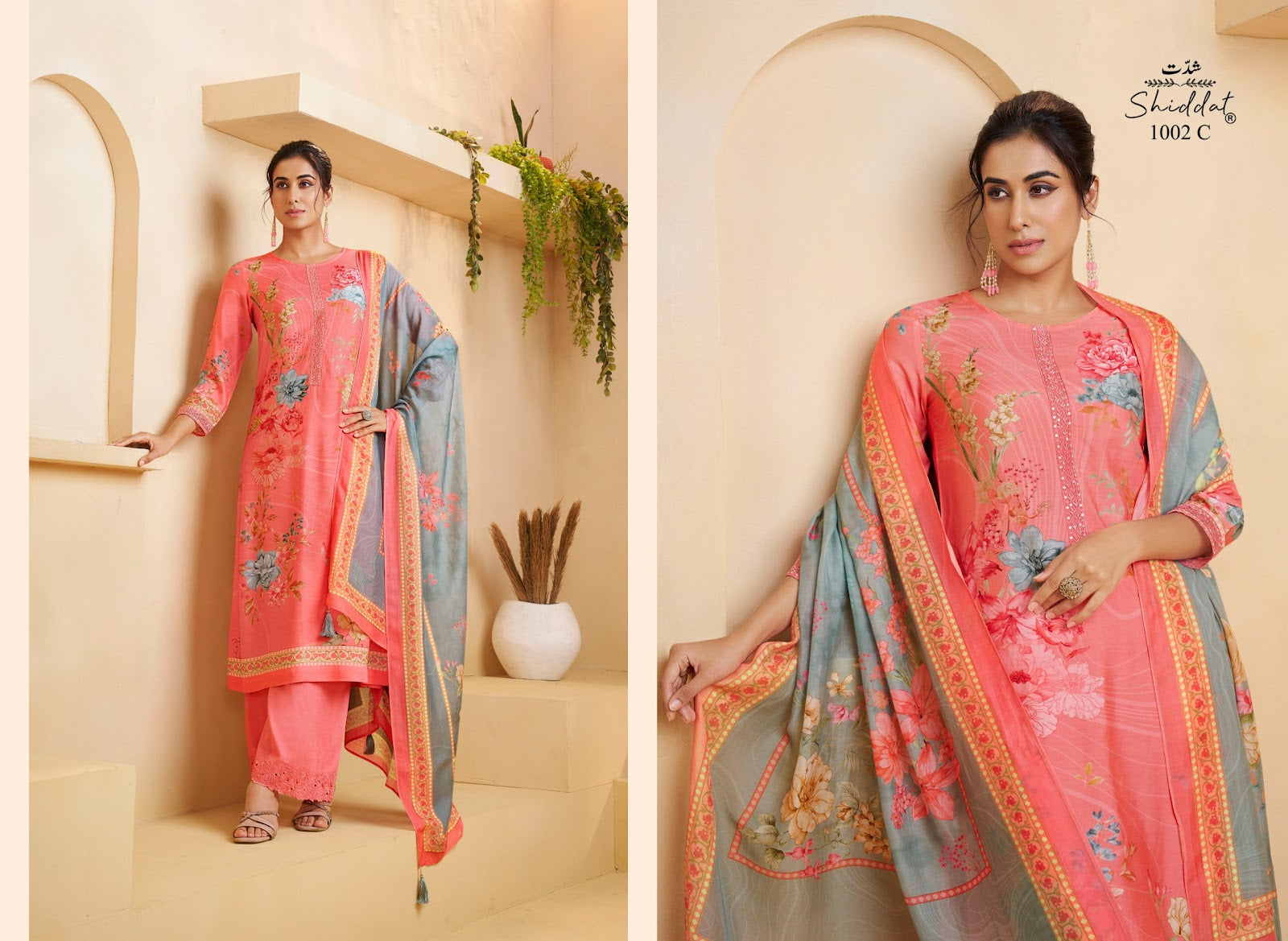 Serina 1002 Shiddat Muslin Pant Style Suits Wholesaler Gujarat