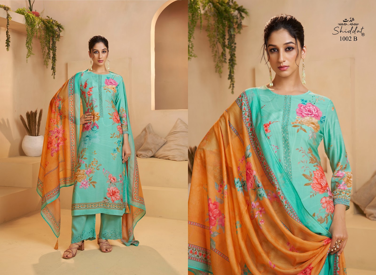 Serina 1002 Shiddat Muslin Pant Style Suits Wholesaler Gujarat