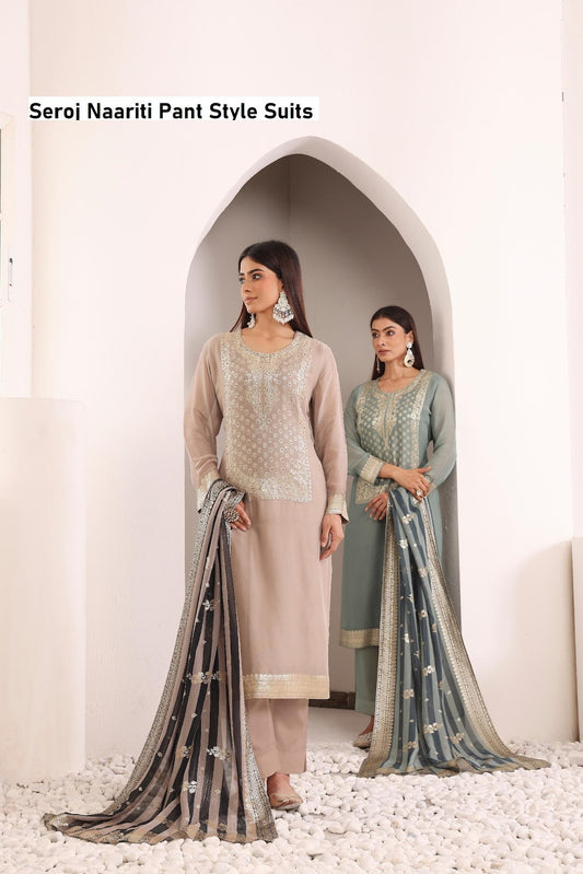 Seroj Naariti Organza Pant Style Suits Manufacturer