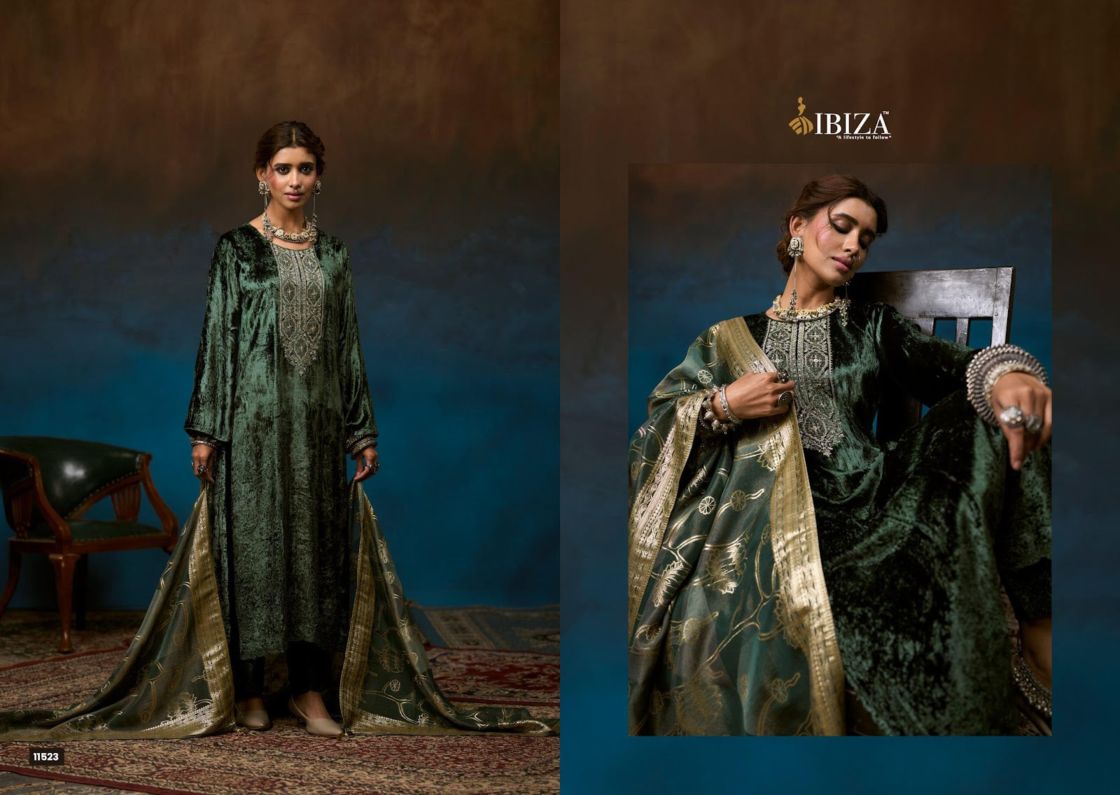 Serra Ibiza Velvet Suits Wholesaler Ahmedabad