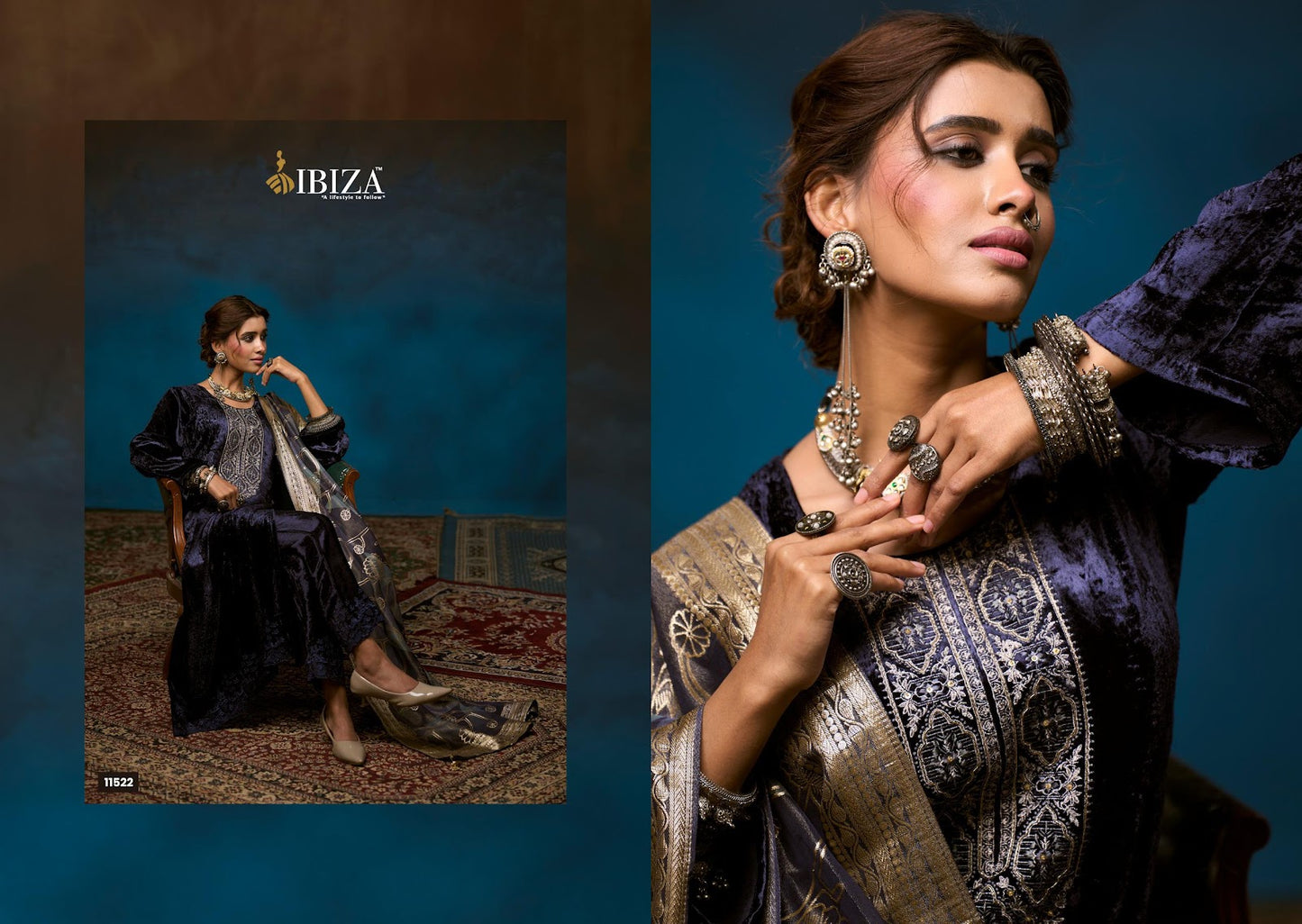 Serra Ibiza Velvet Suits Wholesaler Ahmedabad