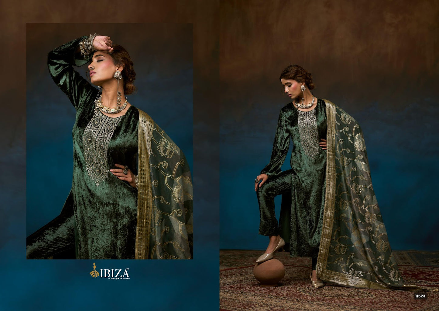Serra Ibiza Velvet Suits Wholesaler Ahmedabad