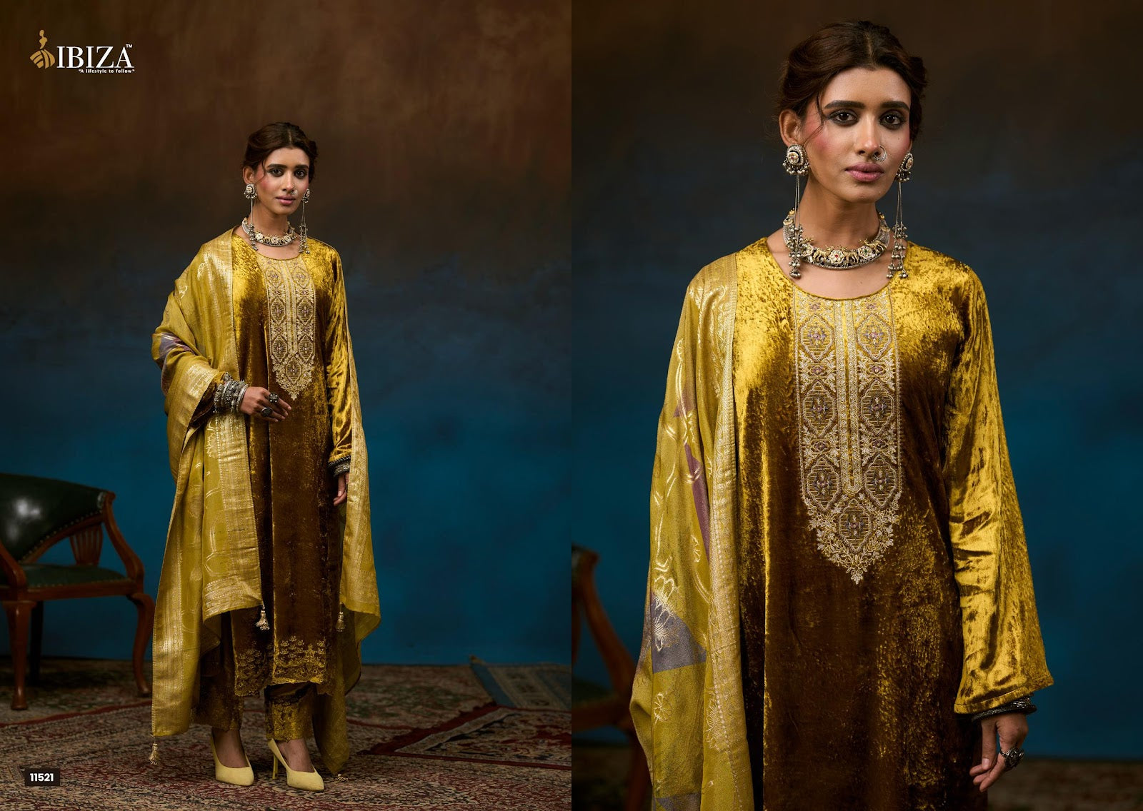 Serra Ibiza Velvet Suits Wholesaler Ahmedabad