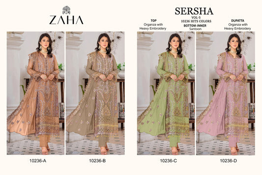 Sersha Vol 5 Zaha Organza Pakistani Salwar Suits Exporter Gujarat