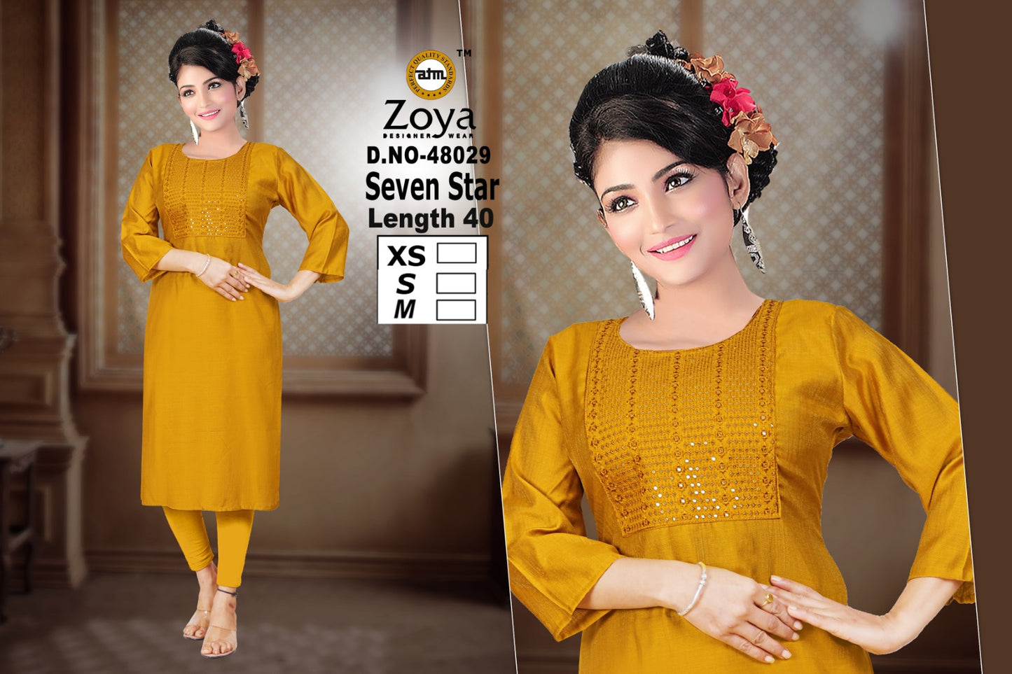 Seven Star Zoya Shimmer Straight Cut Kurtis Exporter Gujarat