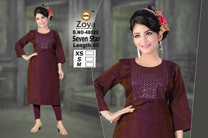 Seven Star Zoya Shimmer Straight Cut Kurtis Exporter Gujarat