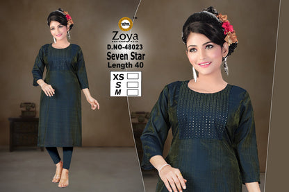 Seven Star Zoya Shimmer Straight Cut Kurtis Exporter Gujarat