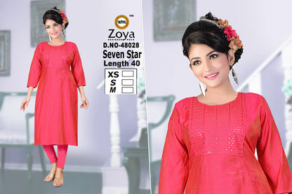 Seven Star Zoya Shimmer Straight Cut Kurtis Exporter Gujarat