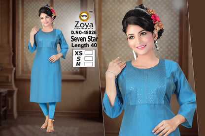 Seven Star Zoya Shimmer Straight Cut Kurtis Exporter Gujarat