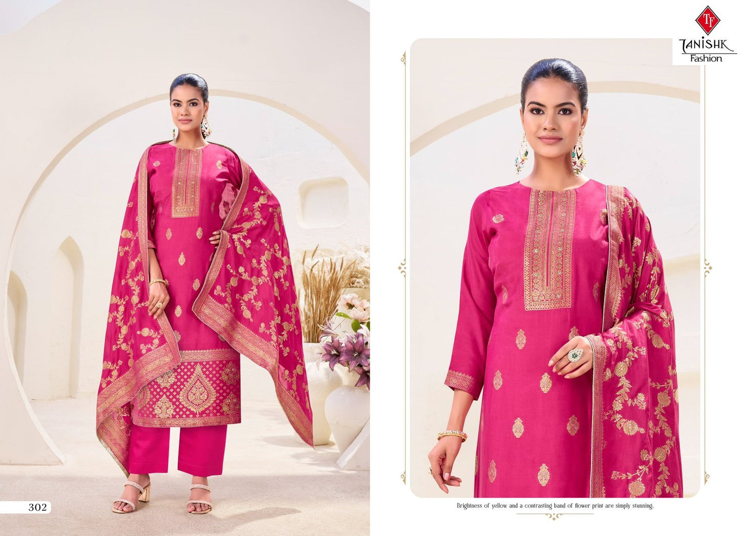 Sezna Tanishk Fashion Muslin Jacquard Pant Style Suits Wholesaler Gujarat