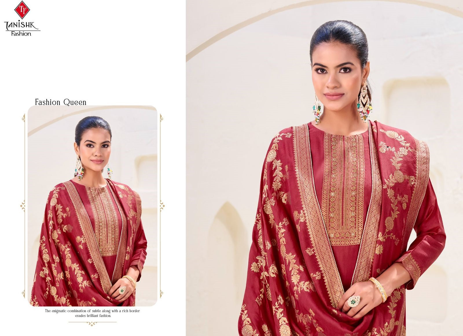 Sezna Tanishk Fashion Muslin Jacquard Pant Style Suits Wholesaler Gujarat
