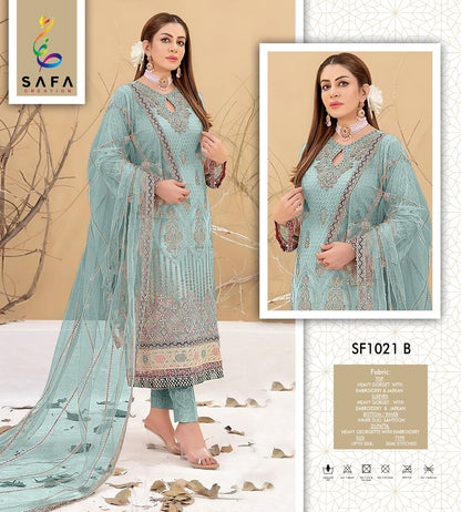 Sf-1021Abcd Safa Creation Georgette Pakistani Salwar Suits Supplier India