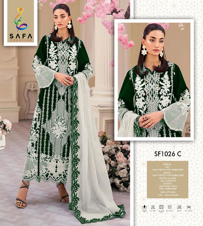 Sf-1026Abcd Safa Creation Rayon Pakistani Salwar Suits Wholesaler Gujarat