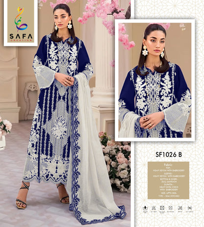 Sf-1026Abcd Safa Creation Rayon Pakistani Salwar Suits Wholesaler Gujarat