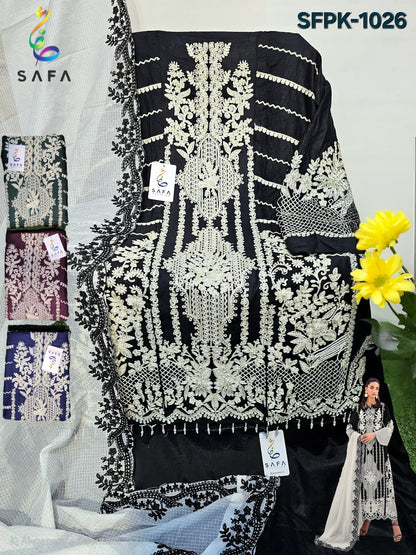 Sf-1026Abcd Safa Creation Rayon Pakistani Salwar Suits Wholesaler Gujarat