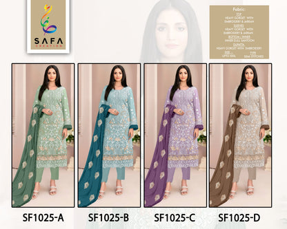 Sf1025Abcd Safa Creation Georgette Pakistani Salwar Suits Wholesale Rate