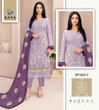 Sf1025Abcd Safa Creation Georgette Pakistani Salwar Suits Wholesale Rate