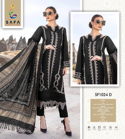 Sf 1024Abcd Safa Creation Georgette Pakistani Salwar Suits Manufacturer