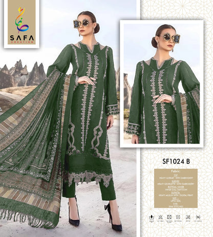Sf 1024 Safa Creation Georgette Pakistani Salwar Suits Exporter India