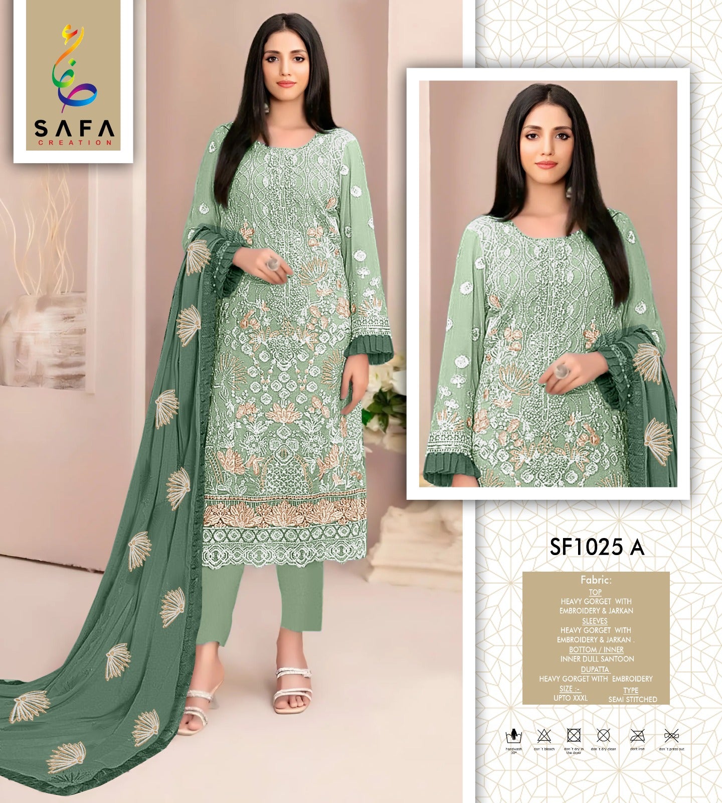 Sf 1025 Safa Creation Georgette Pakistani Salwar Suits Supplier