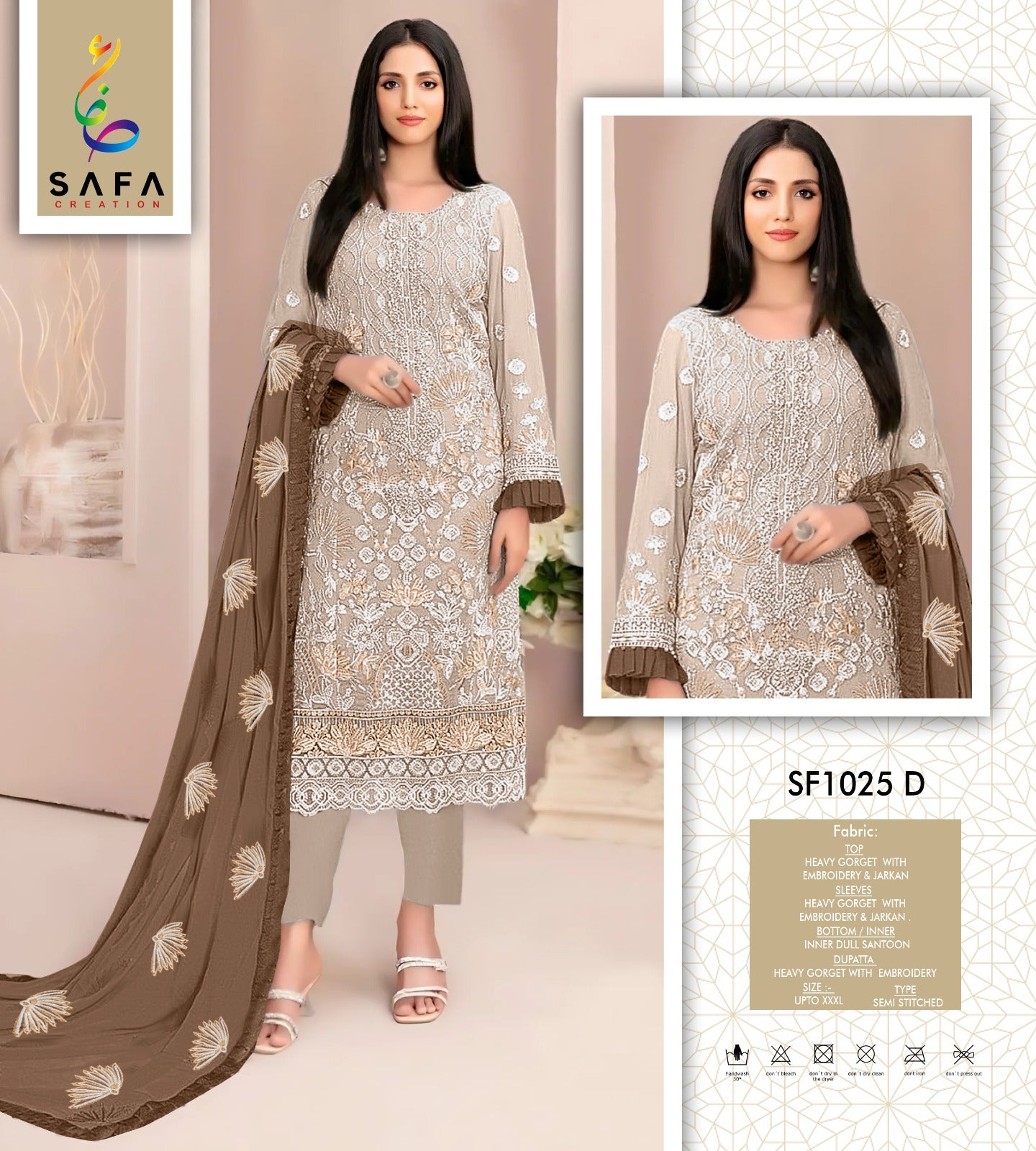 Sf 1025 Safa Creation Georgette Pakistani Salwar Suits Supplier