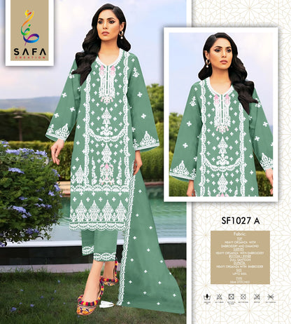 Sf 1027Abcd Safa Creation Organza Pakistani Salwar Suits Wholesaler