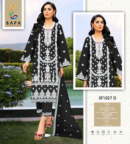 Sf 1027Abcd Safa Creation Organza Pakistani Salwar Suits Wholesaler