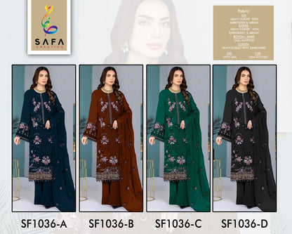 Sf 1036Abcd Safa Creation Georgette Pakistani Salwar Suits Manufacturer India