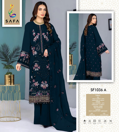 Sf 1036Abcd Safa Creation Georgette Pakistani Salwar Suits Manufacturer India
