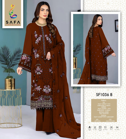 Sf 1036Abcd Safa Creation Georgette Pakistani Salwar Suits Manufacturer India