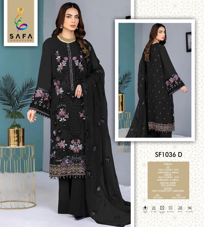 Sf 1036Abcd Safa Creation Georgette Pakistani Salwar Suits Manufacturer India