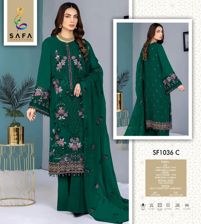 Sf 1036Abcd Safa Creation Georgette Pakistani Salwar Suits Manufacturer India