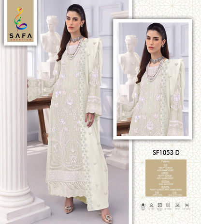 Sf 1053Abcd Safa Creation Georgette Gown Dupatta Set Manufacturer